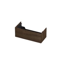 Ink onderkast 100x45cm - push to open - 1 lade - horizontaal gefreesd - fineer chocolate
