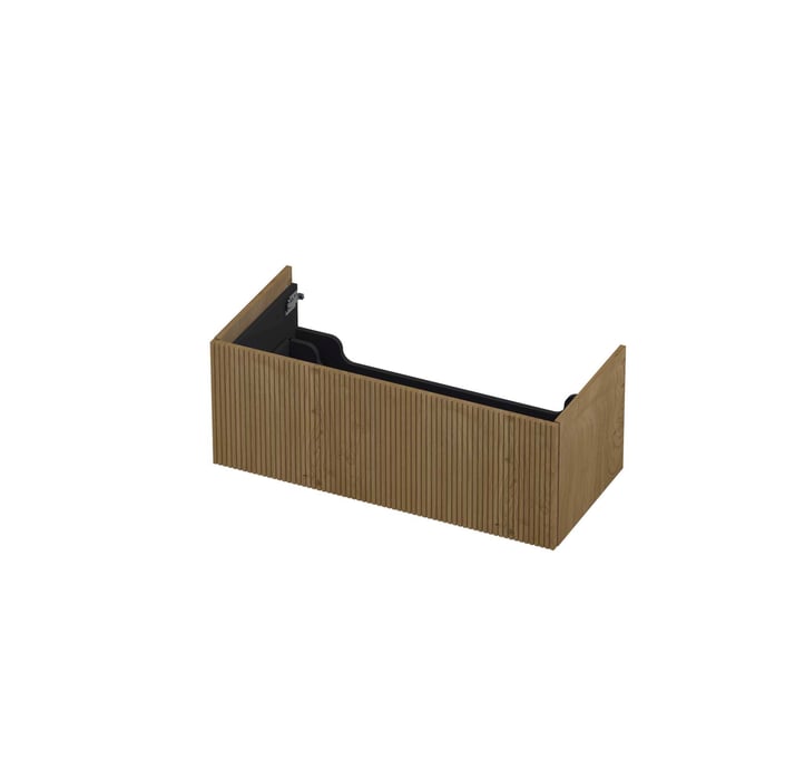 Ink onderkast 100x45cm - push to open - 1 lade - verticaal gefreesd - fineer natur