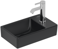 Villeroy & Boch Avento fontein 36x22cm - kraangat rechts - pure black CeramicPlus