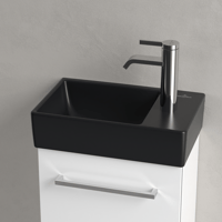 Villeroy & Boch Avento fontein 36x22cm - kraangat rechts - pure black CeramicPlus