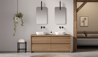 LoooX Wooden U-Floor staand badmeubel 150x46cm massief eiken - old grey