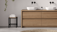 LoooX Wooden U-Floor staand badmeubel 150x46cm massief eiken - old grey