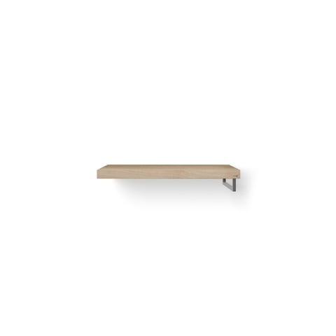 Looox Wooden Base Shelf Solo wastafelblad 100x46cm - RVS handdoekhouder rechts - old grey