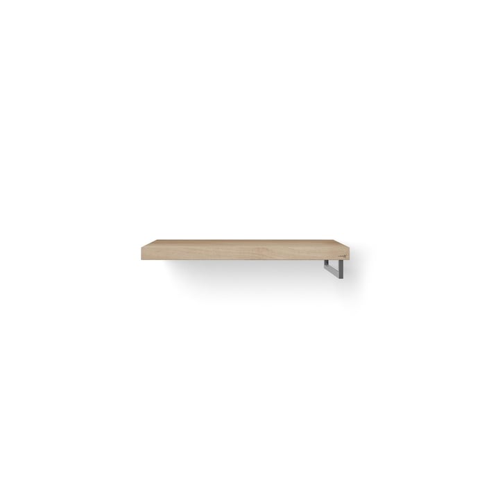 Looox Wooden Base Shelf Solo wastafelblad 100x46cm - RVS handdoekhouder rechts - old grey