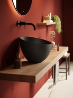 LoooX Ceramic High opzetwastafel 41x29,5cm keramiek - mat zwart