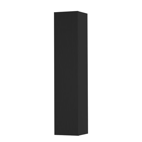 Ink Hoge kast tbv grepen - 169x36cm - 1 deurs - links/rechts - verticaal gefreesd - mat zwart