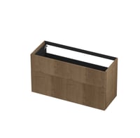 Ink onderkast 120x45cm - push to open - 2 lades - verticaal gefreesd - fineer ash grey