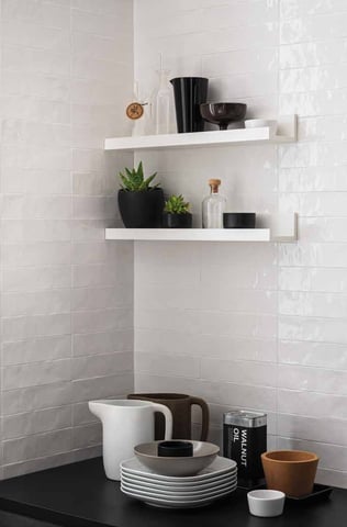 Gazzini Colorart wandtegel 6x24cm - gloss white