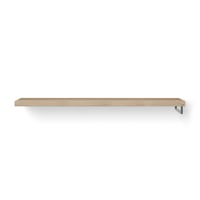 Looox Wooden Base Shelf Solo wastafelblad 200x46cm - RVS handdoekhouder rechts - old grey