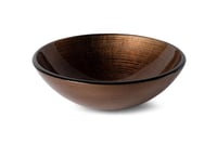 Luca Sanitair Luca Vetro opzetwastafel rond 42x42x14,5cm - gehard glas - copper