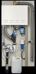 Stoomunit 3KW gemonteerd op bord incl. kraan, stekker, stekkerdoos, afvoer en 1 m stoomleiding