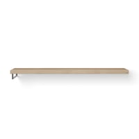 Looox Wooden Base Shelf Solo wastafelblad 200x46cm - RVS handdoekhouder links - old grey