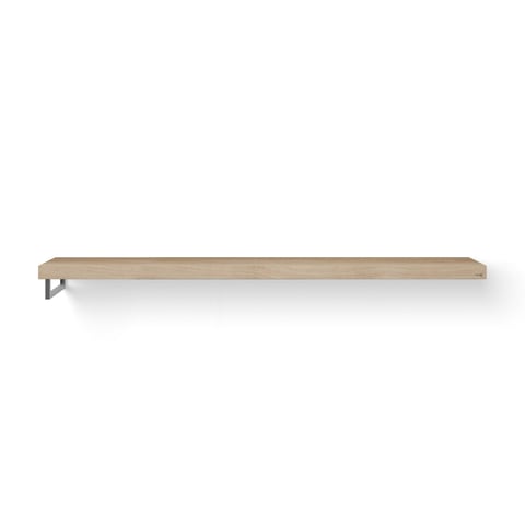 Looox Wooden Base Shelf Solo wastafelblad 200x46cm - RVS handdoekhouder links - old grey