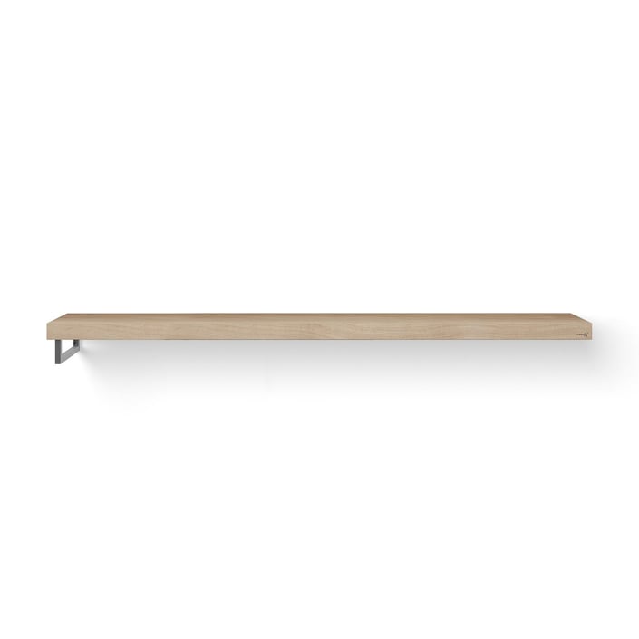 Looox Wooden Base Shelf Solo wastafelblad 200x46cm - RVS handdoekhouder links - old grey