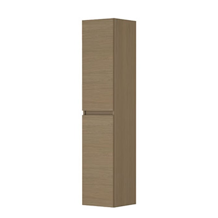 Ink hoge kast 169x35cm - houten keerlijst - 2 deuren - links/rechts - front vlak - olijf eiken