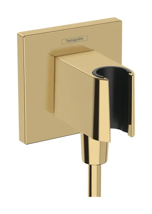 Hansgrohe FixFit E muuraansluitbocht met handdouchehouder - Polished Gold Optic
