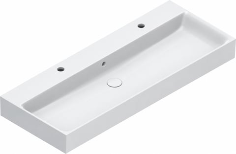 Catalano Premium wastafel 120x47cm keramiek - 2 kraangaten - glans wit