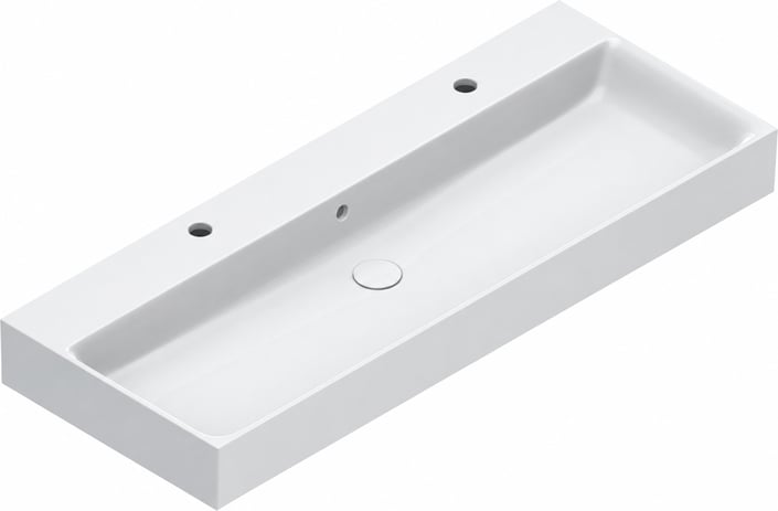 Catalano Premium wastafel 120x47cm keramiek - 2 kraangaten - glans wit