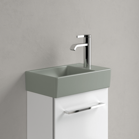 Villeroy & Boch Avento fontein 36x22cm - kraangat rechts - morning green CeramicPlus