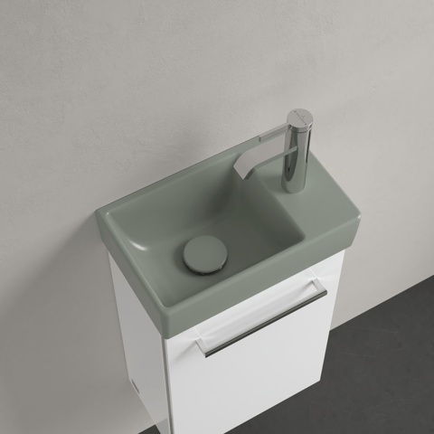 Villeroy & Boch Avento fontein 36x22cm - kraangat rechts - morning green CeramicPlus