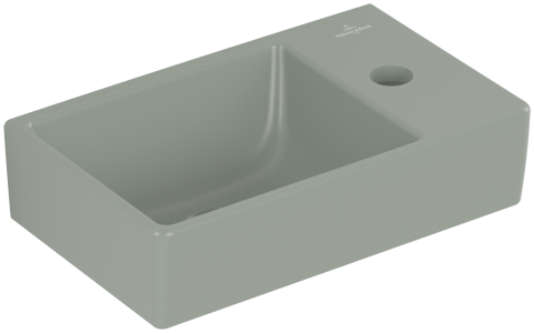 Villeroy & Boch Avento fontein 36x22cm - kraangat rechts - morning green CeramicPlus