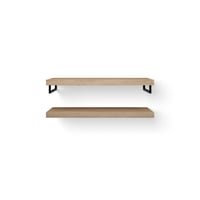 LoooX Wooden Base Shelf Duo wastafelblad 120cm massief eiken - old grey