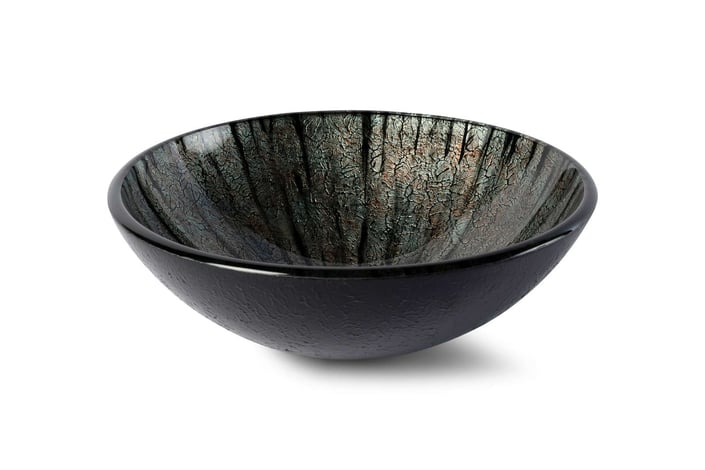 Luca Sanitair Luca Vetro opzetwastafel rond 42x42x14,5cm - gehard glas - multicolour/black
