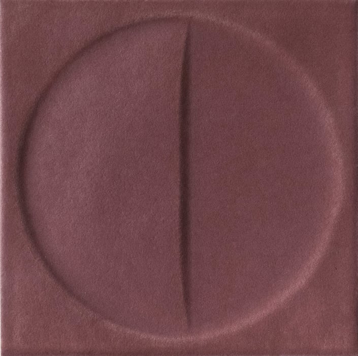 Iris Bottega wandtegel 15x15cm - Terrecotte Motivi - amaranto