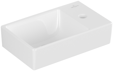 Villeroy & Boch Avento fontein 36x22cm - kraangat rechts - wit