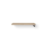 Looox Wooden Base Shelf Solo wastafelblad 120x46cm - zwarte handdoekhouder rechts - old grey