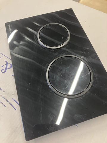 Tweedekans - Geberit Omega 20 bedieningsplaat glans zwart - ringen zwart