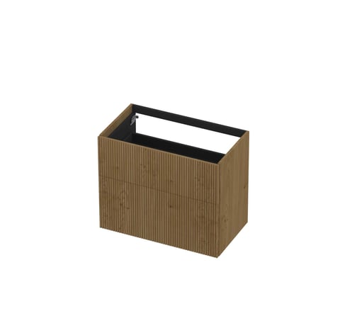 Ink onderkast 80x45cm - push to open - 2 lades - verticaal gefreesd - fineer natur