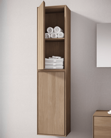 LoooX Wooden Cabinet Facet hoge kast 40x30x170cm massief eiken - old grey