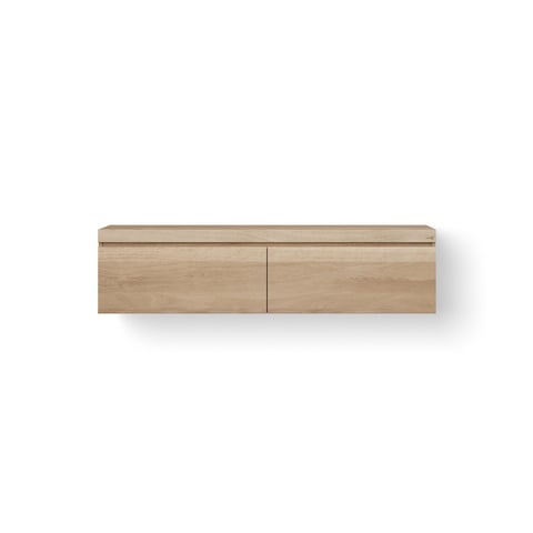 LoooX Wooden Drawer BoX badmeubel 160x46cm massief eiken 2 lades - old grey