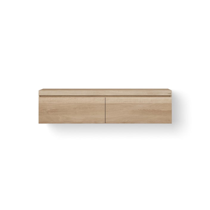 LoooX Wooden Drawer BoX badmeubel 160x46cm massief eiken 2 lades - old grey