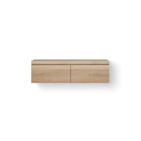 LoooX Wooden Drawer BoX badmeubel 140x46cm massief eiken 2 lades - old grey