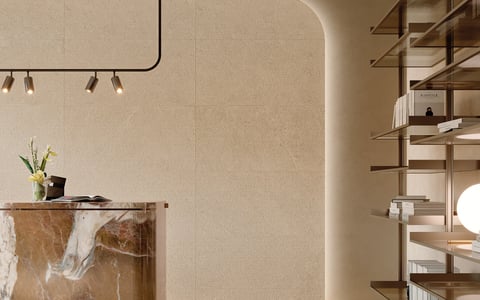 Iris Victorian Stone structured wandtegel 60x120cm - limestone beige