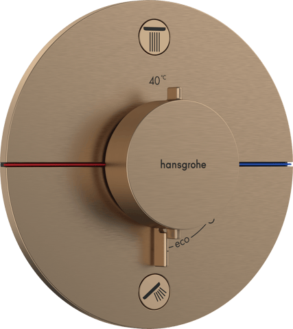 Hansgrohe ShowerSelect Comfort S afbouwdeel voor inbouwthermostaat met 2 functies - Brushed Bronze
