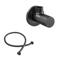 Brauer Carving hoekstopkraan compleet met slang - geborsteld gunmetal PVD