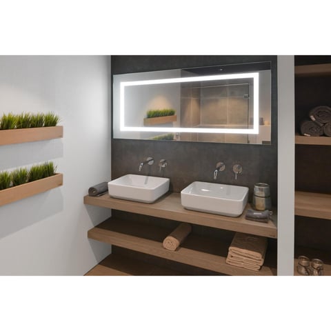 Looox Wooden Base Shelf Solo wastafelblad 100x46cm - zwarte ophanging - old grey