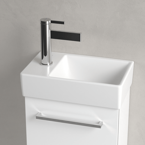 Villeroy & Boch Avento fontein 36x22cm - kraangat links - stone white CeramicPlus