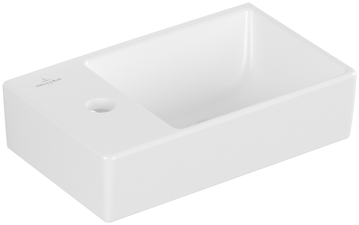 Villeroy & Boch Avento fontein 36x22cm - kraangat links - stone white CeramicPlus
