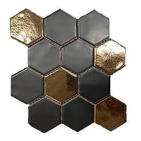 Grandeur Hexagonel wandtegel 28x30cm - black gold