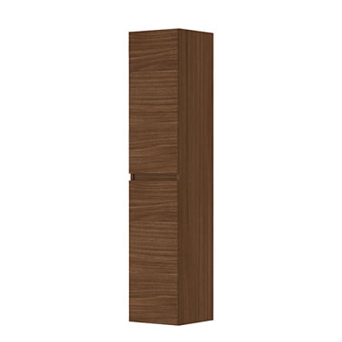 Ink hoge kast 169x35cm - houten keerlijst - 2 deuren - links/rechts - front vlak - warm walnoot
