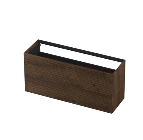 Ink onderkast 140x45cm - push to open - 2 lades - horizontaal gefreesd - fineer chocolate