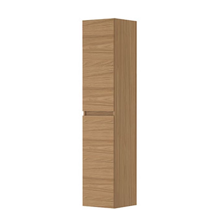 Ink hoge kast 169x35cm - houten keerlijst - 2 deuren - links/rechts - front vlak - blank eiken